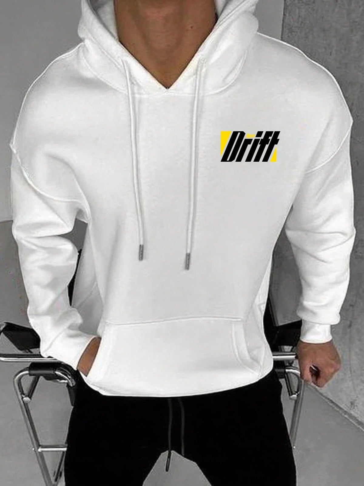 SXV Street Drift Racing Car Print Black Versatile Hooded Sweatshirt