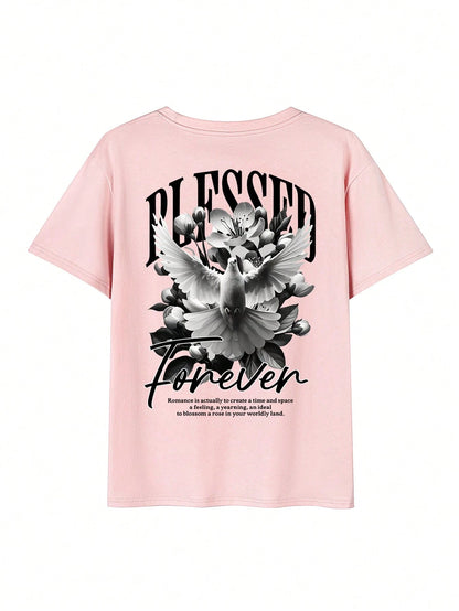 SXV Blessed Forever Casual Versatile Simple Printed Element Short Sleeve T-Shirt