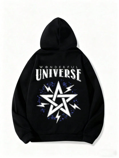 SXV Wonderful universe Men's Winter Fleece Graphic Hoodie