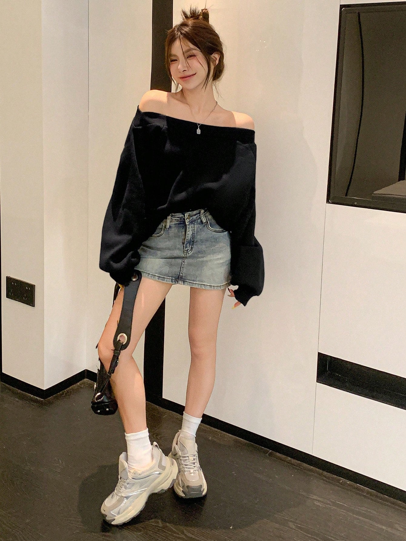 SXV Women's Casual Off-Shoulder Loose Sweatshirt