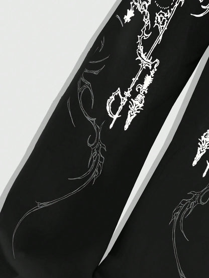 SXV Retro Cross Printed Wide-Leg Sweatpants