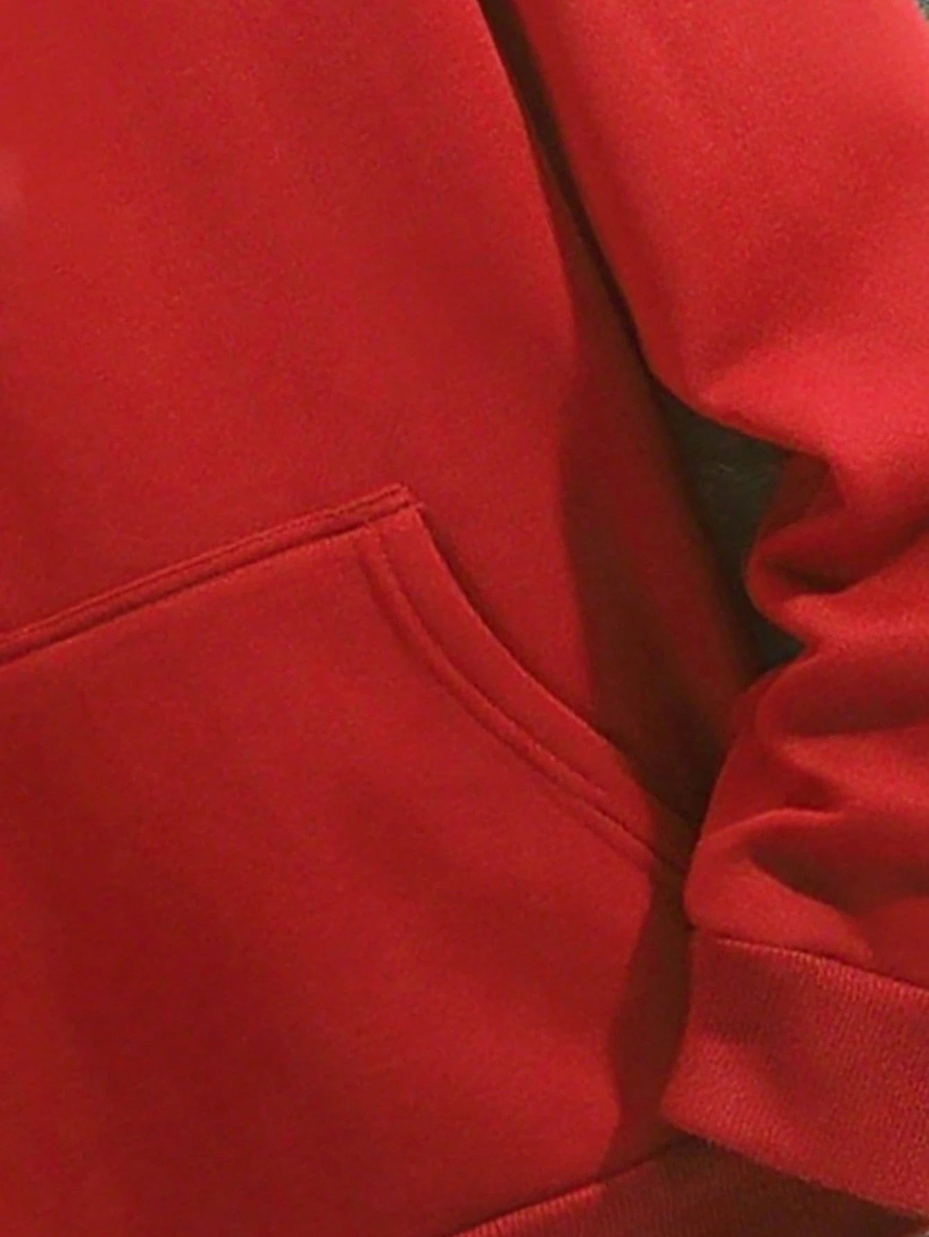 SXV NEVER GIVE UP Letter Slogan & Scratch Print Casual Loose Fit Hoodie Sweatshirt