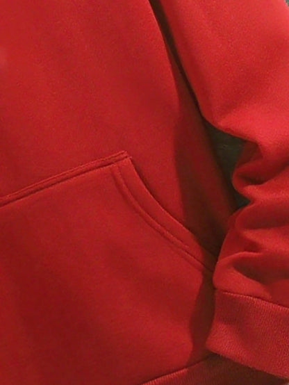 SXV NEVER GIVE UP Letter Slogan & Scratch Print Casual Loose Fit Hoodie Sweatshirt