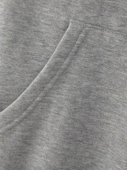 SXV NEVER GIVE UP Letter Slogan & Scratch Print Casual Loose Fit Hoodie Sweatshirt