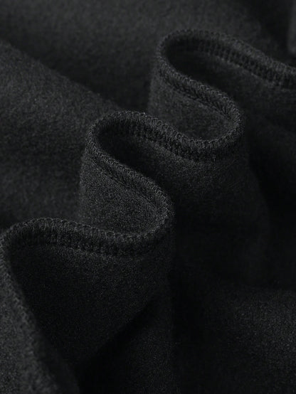 SXV Men's Solid Color Drop Shoulder Long Sleeve Drawstring Pocket Casual Hoodie, Autumn