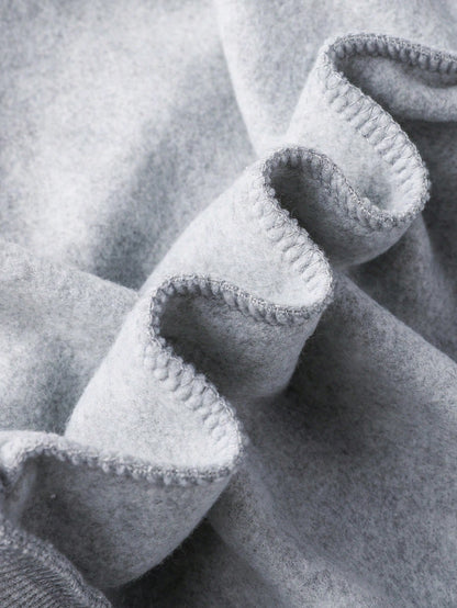 SXV Men's Solid Color Drop Shoulder Long Sleeve Drawstring Pocket Casual Hoodie, Autumn