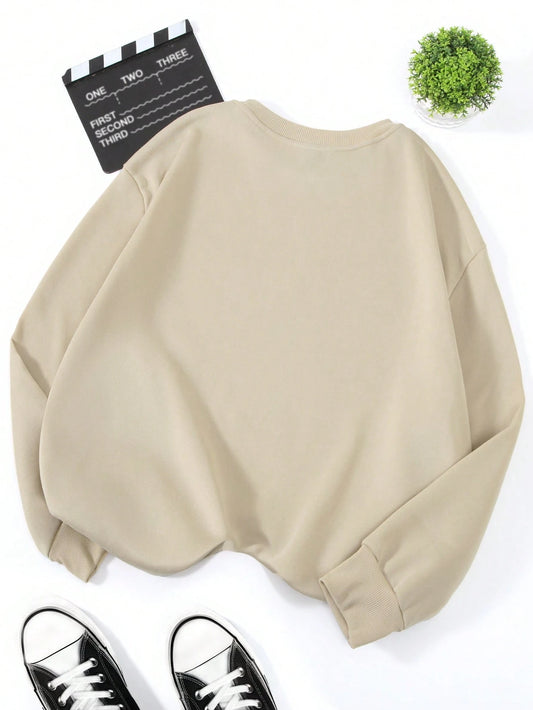 SXV i need a coffee not your opinion Women's Casual Slogan Print Crew Neck Long Sleeve Fleece Sweatshirt, Autumn