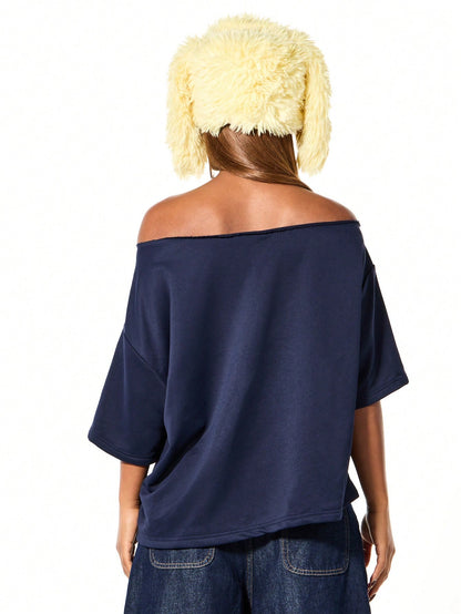 SXV Off Shoulder Graphic Statement tees