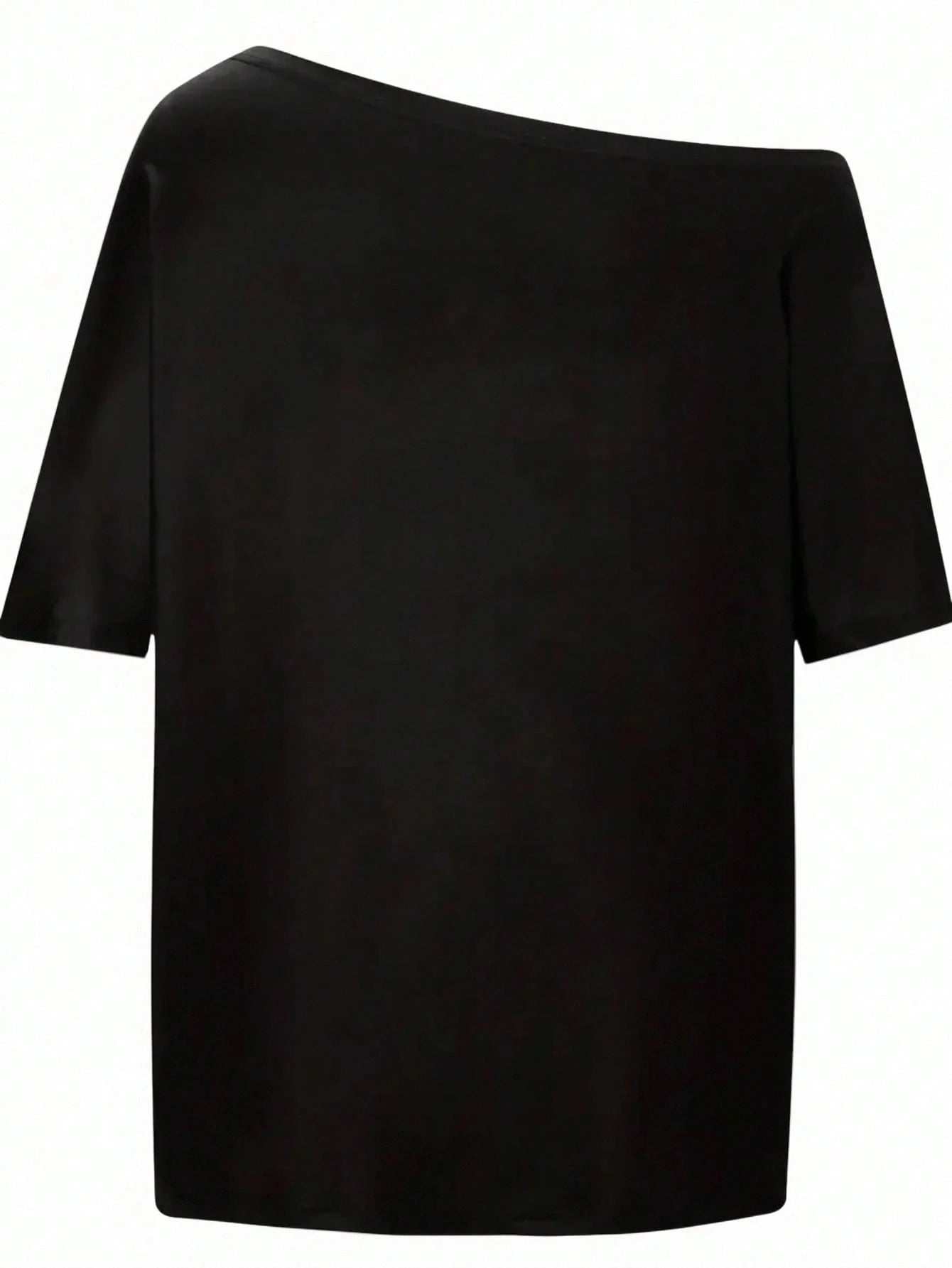 SXV Women's Asymmetrical Neckline Heart Print T-Shirt Graphic
