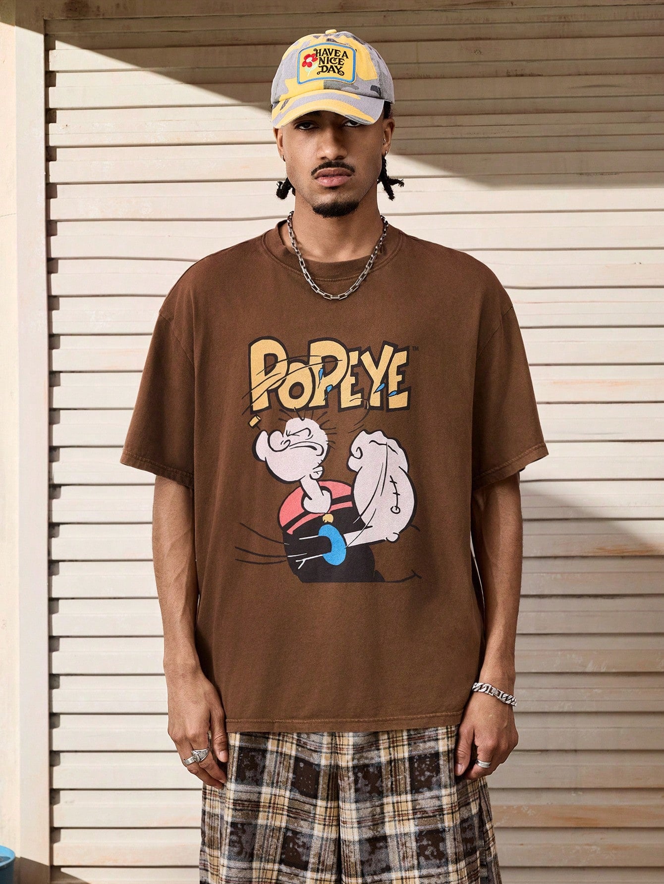 SXV Casual Letter & Cartoon Graphic Round Neck Short Sleeve T-Shirt