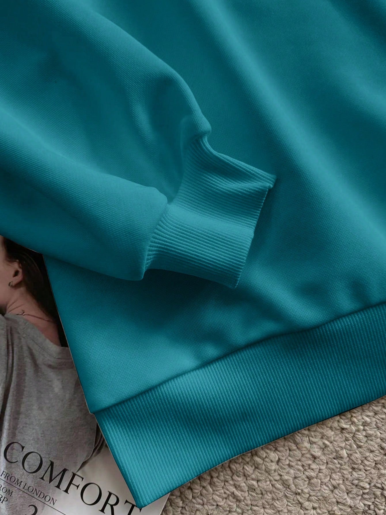 SXV Women's Autumn Open Shoulder Red Oversized Sweatshirt