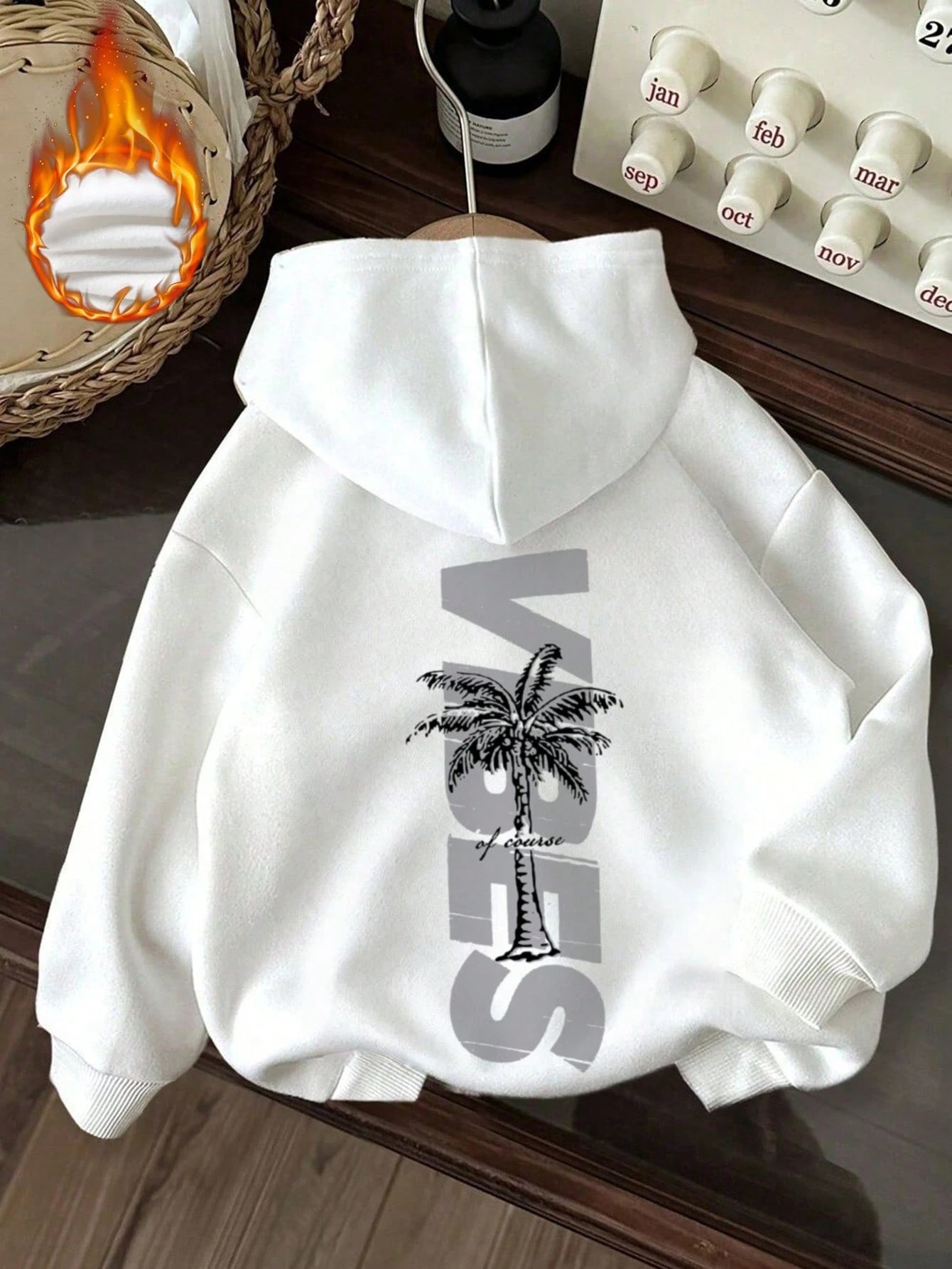SXV Women's Winter Graphic Long Sleeved Drawstring Hoodie With Pocket