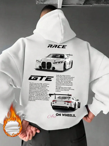 SXV Racing Enthusiast Essential! Men's Casual Racing Culture Element Printed Hoodie
