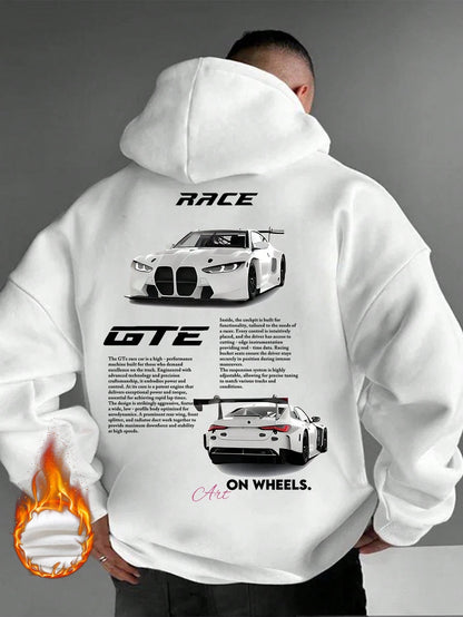 SXV Racing Enthusiast Essential! Men's Casual Racing Culture Element Printed Hoodie