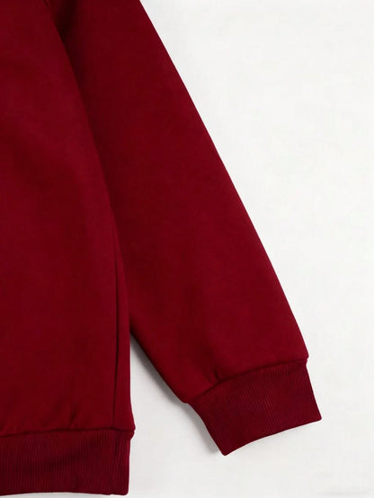 SXV Men's Letter Print Crew Neck Long Sleeve Casual Loose Fit Sweatshirt