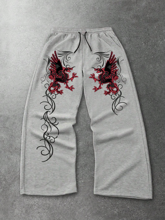 SXV Comfortable Casual Sports Straight Leg Patterned Print Sweatpants,