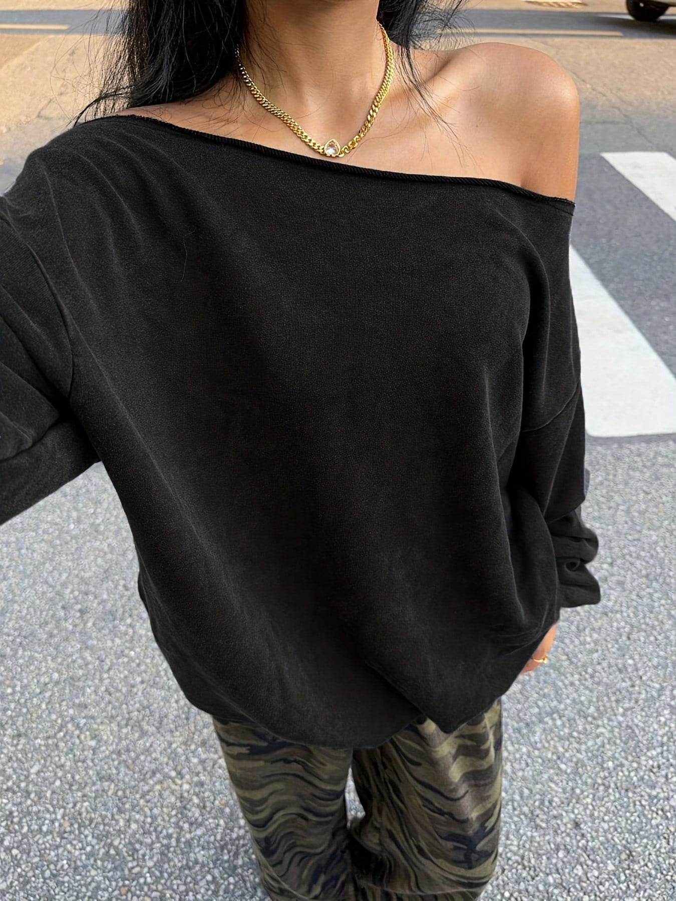SXV Texas Longhorns Off - Shoulder Sweatshirt