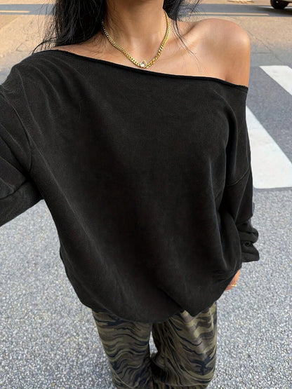 SXV Texas Longhorns Off - Shoulder Sweatshirt