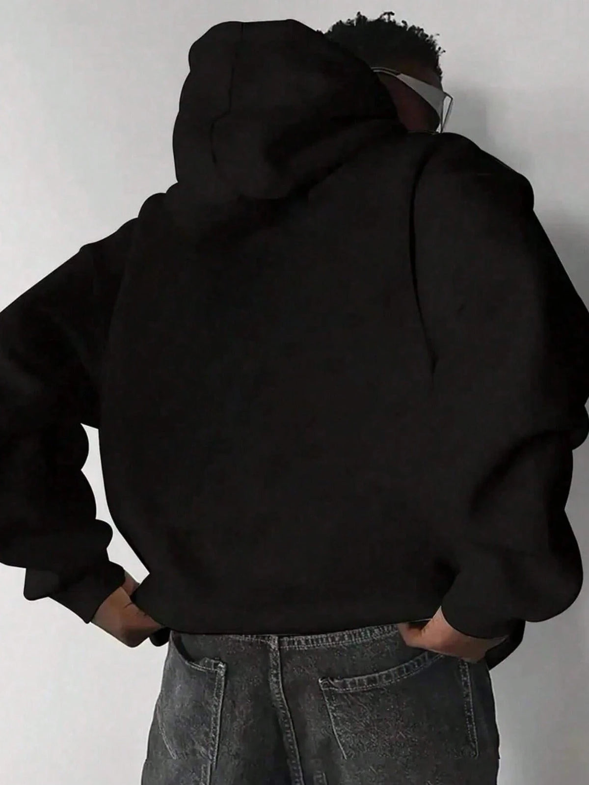 SXV Men's Casual Minimalist Solid Color Kangaroo Pocket Drawstring Hoodie, Suitable For Daily Commute, Autumn