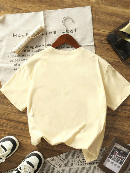SXV Summer Round Neck Short Sleeve T-Shirt, Cat Napping