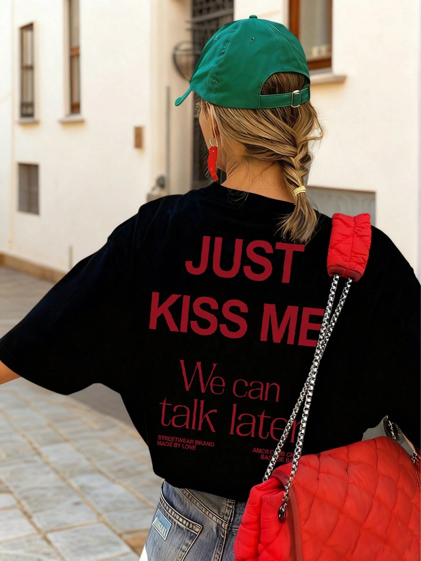 SXV Women'sNew Arrival Casual Simple Letter Print Round Neck Short Sleeve T-Shirt