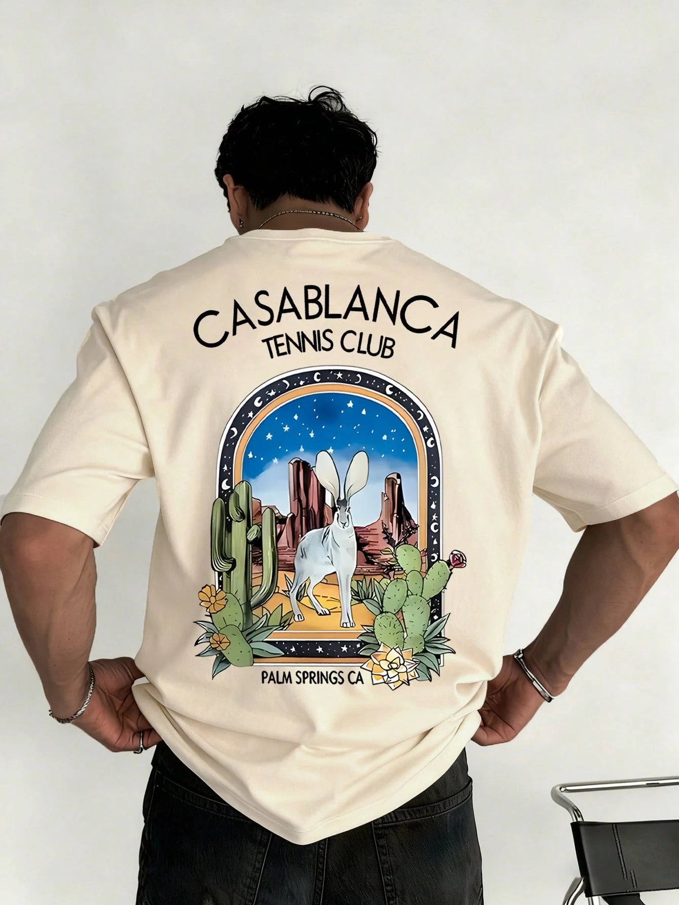 SXV 'casablanca’ Printed Cool Aesthetic Oversized Baggy T-shirt