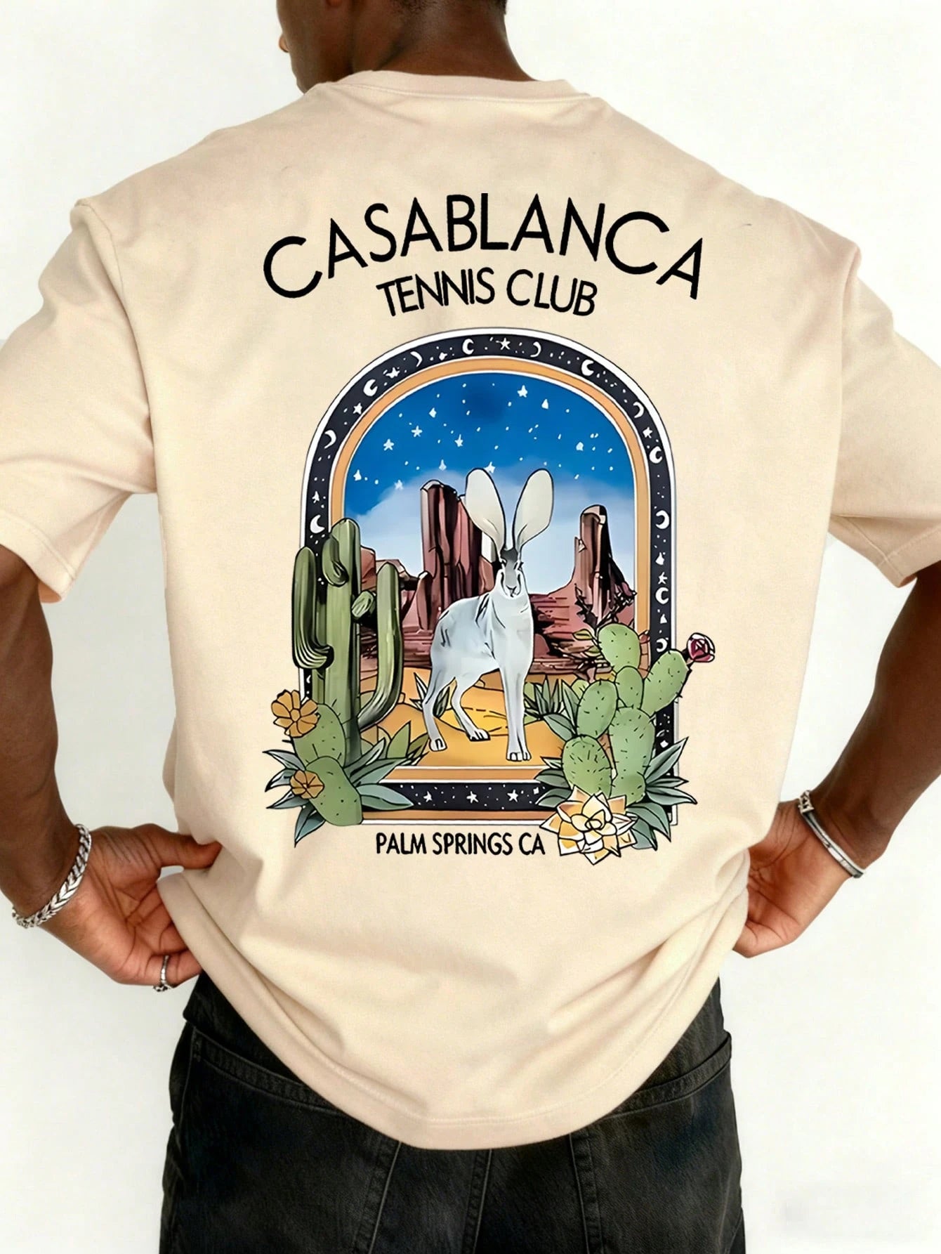 SXV 'casablanca’ Printed Cool Aesthetic Oversized Baggy T-shirt