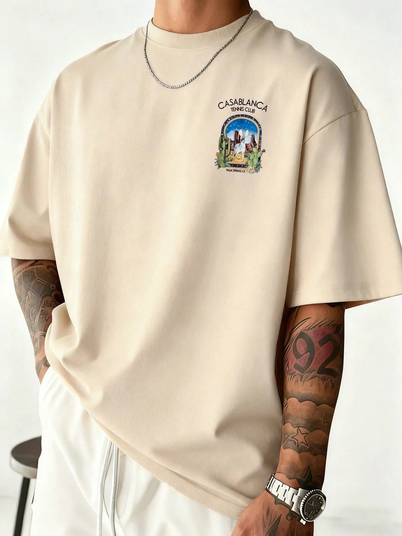 SXV 'casablanca’ Printed Cool Aesthetic Oversized Baggy T-shirt