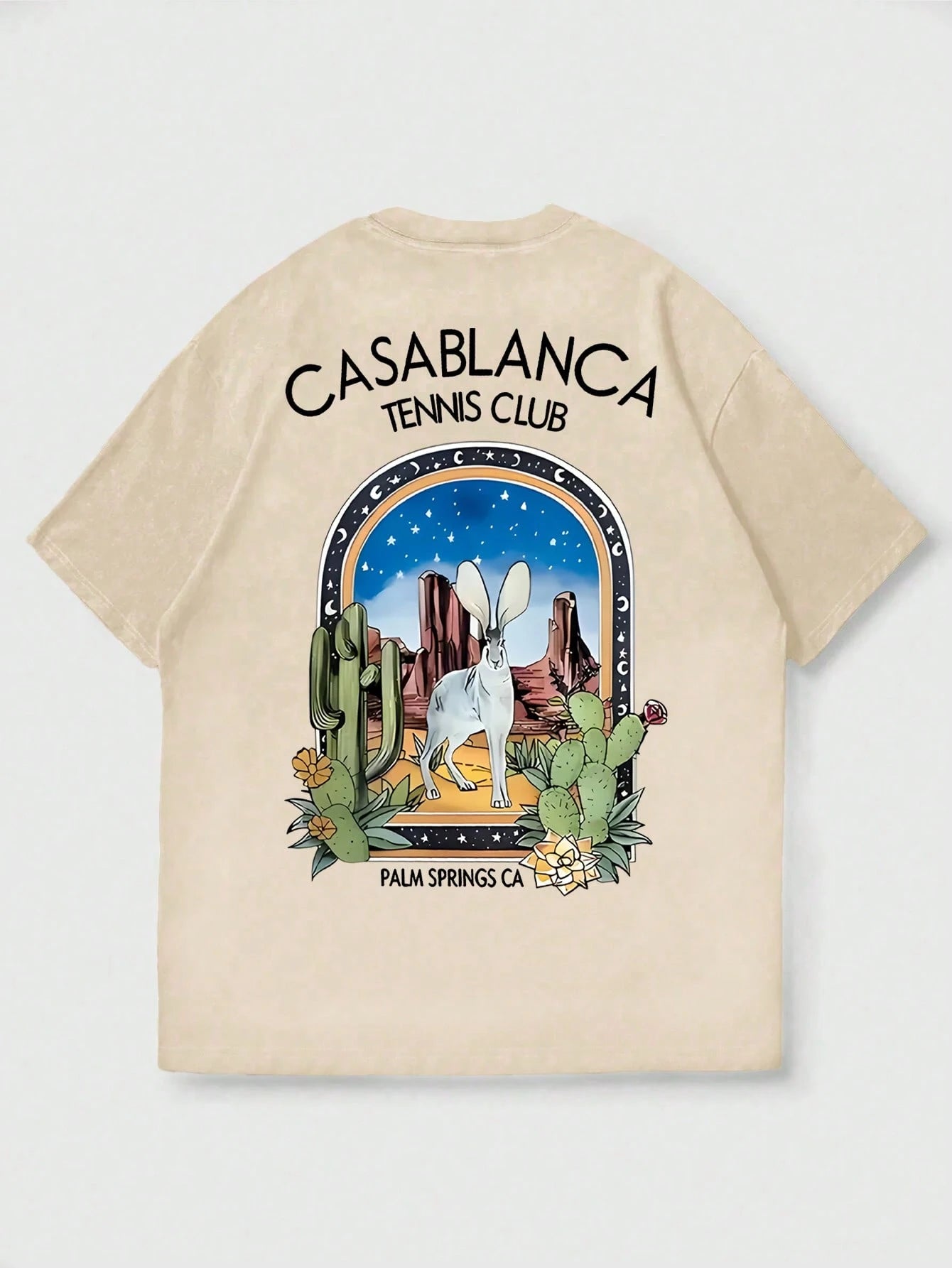 SXV 'casablanca’ Printed Cool Aesthetic Oversized Baggy T-shirt