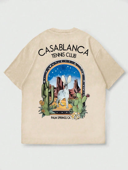 SXV 'casablanca’ Printed Cool Aesthetic Oversized Baggy T-shirt