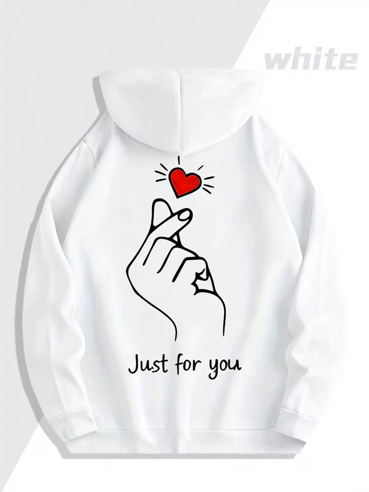 SXV Winter Unisex Street Fashion Couple Heart Print Fleece Hoodie