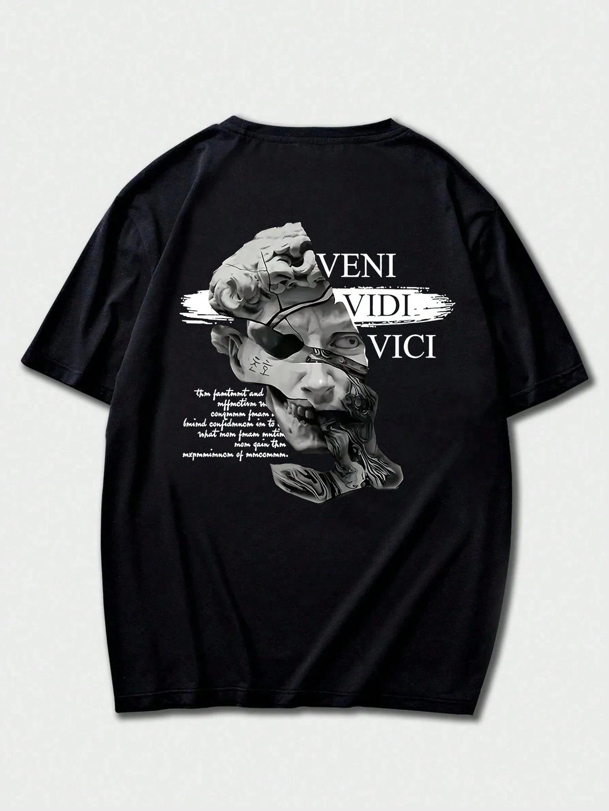 SXV Gothic Broken Statue Print Men's Loose Fit T-Shirt