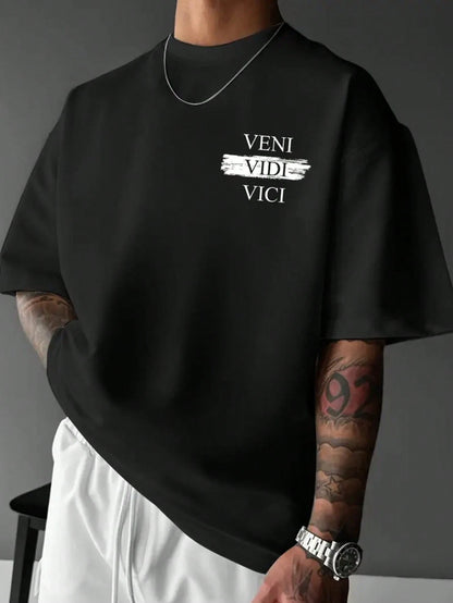 SXV Gothic Broken Statue Print Men's Loose Fit T-Shirt