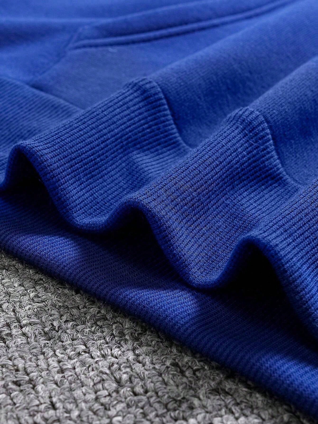 SXV NYC BROOKLYN Men's Letter Print Long Sleeve Pocket Drawstring Hoodie Sweatshirt