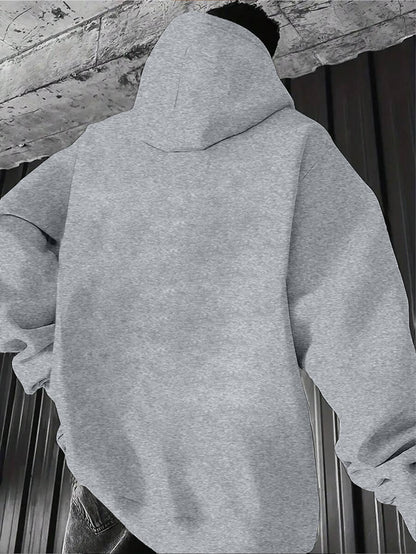 SXV NYC BROOKLYN Men's Letter Print Long Sleeve Pocket Drawstring Hoodie Sweatshirt