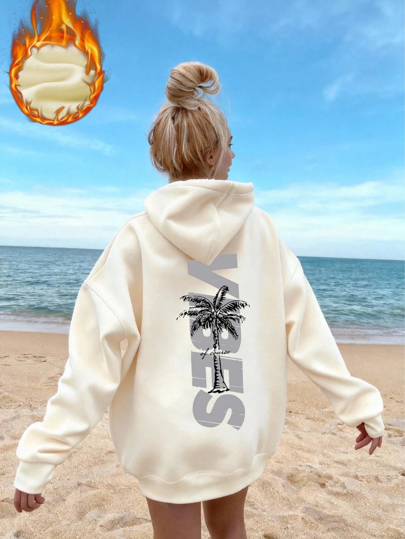 SXV Women's Winter Graphic Long Sleeved Drawstring Hoodie With Pocket