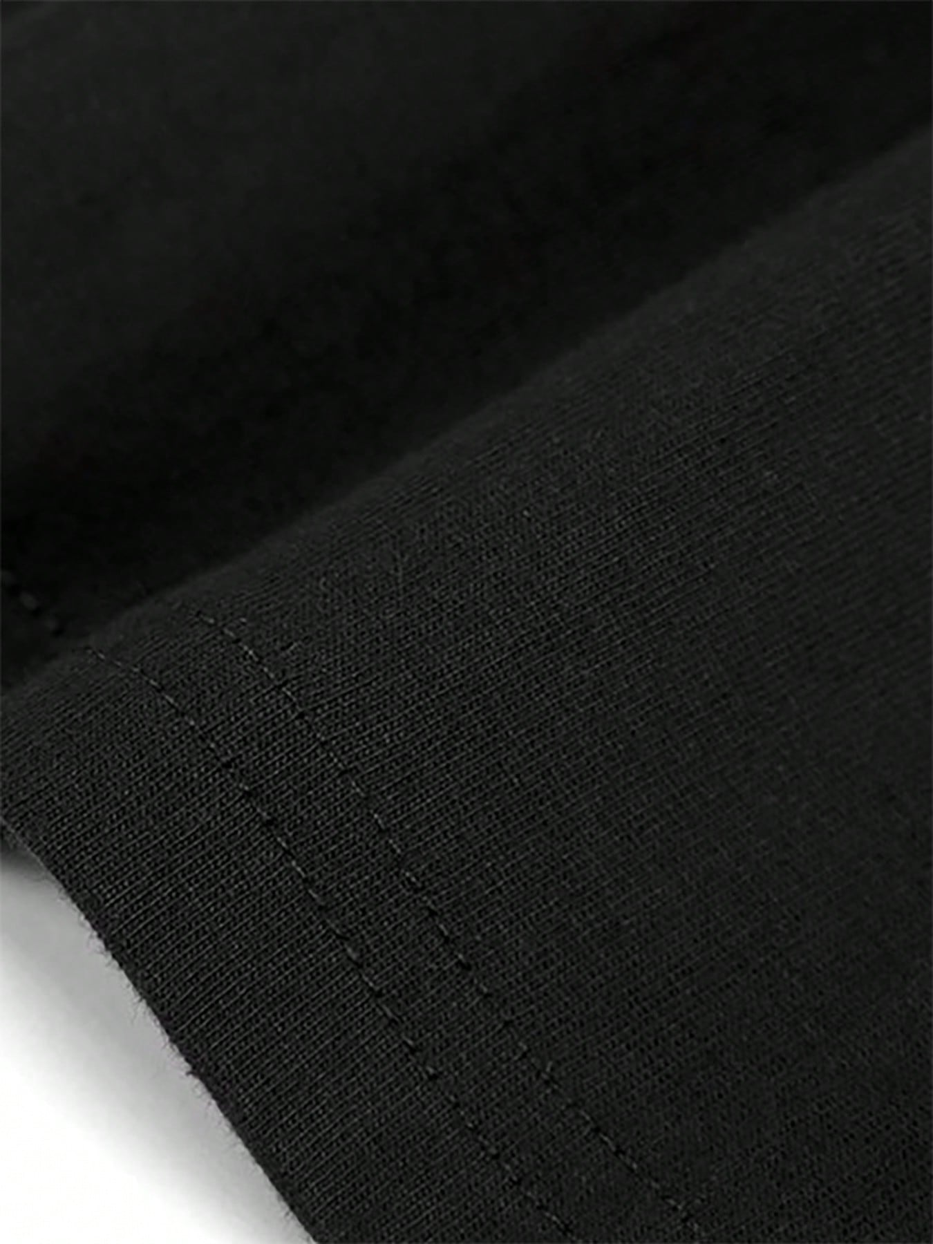 SXV Built Different T-Shirt - Black & White Chest Print, Breathable Streetwear Tee