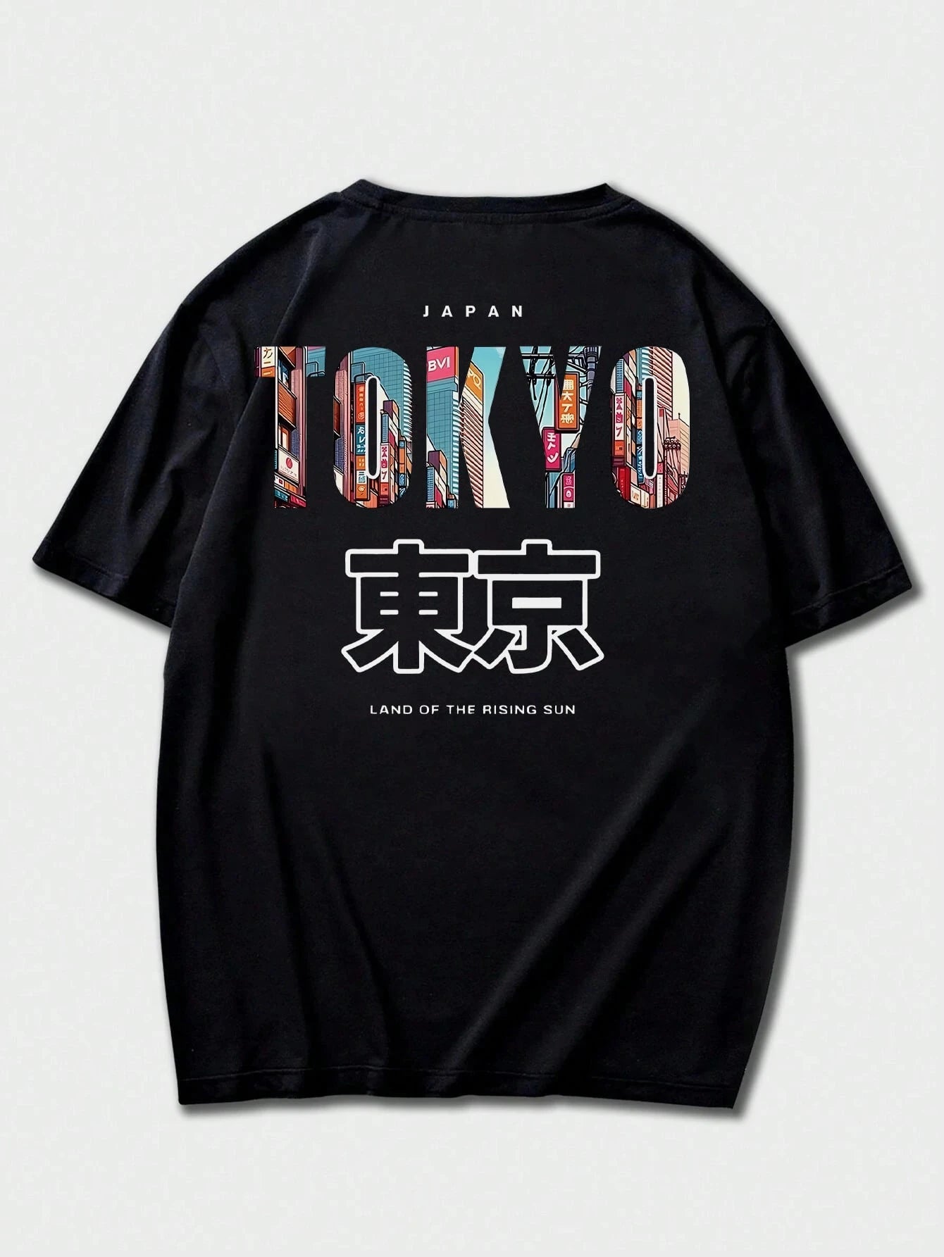 SXV TOKYO English Slogan & Tokyo Element Print Short Sleeve T-Shirt