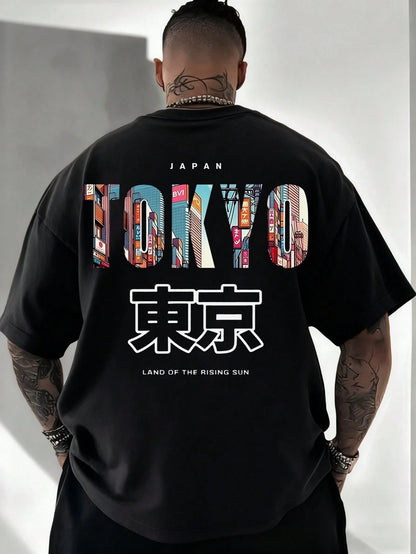 SXV TOKYO English Slogan & Tokyo Element Print Short Sleeve T-Shirt