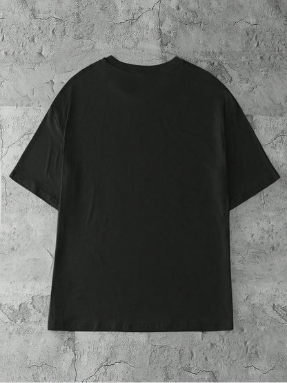 SXV Casual Rooster Letter Print Short Sleeve T-Shirt, Summer