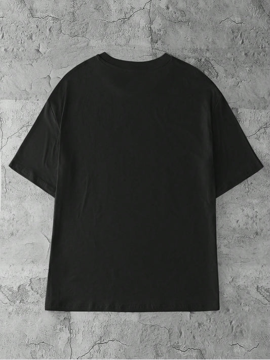 SXV Casual Rooster Letter Print Short Sleeve T-Shirt, Summer