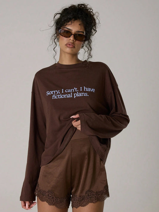 SXV Oversized Long Sleeve Graphic T-Shirt
