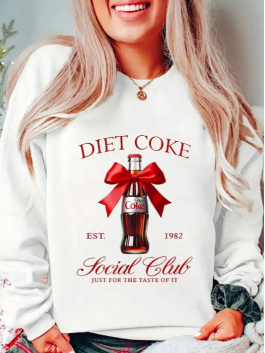 SXV Women'S Cozy Crew Neck Sweatshirt - Diet Social Club Graphic