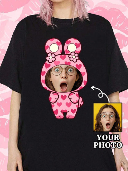 SXV Customized Short Sleeve T-Shirt With Face Print, Personalized Gift, DIY Gift - Add Your Own Portrait (Boyfriend