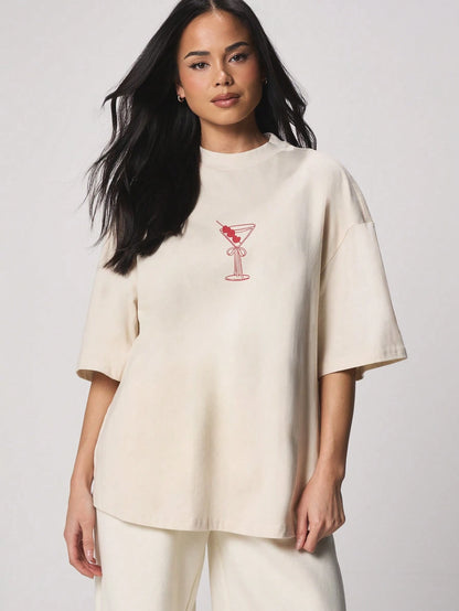 SXV Cocktail Glass Print Perfect For Casual Summer