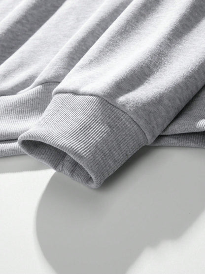 SXV Men's Casual Minimalist Solid Color Kangaroo Pocket Drawstring Hoodie, Suitable For Daily Commute, Autumn