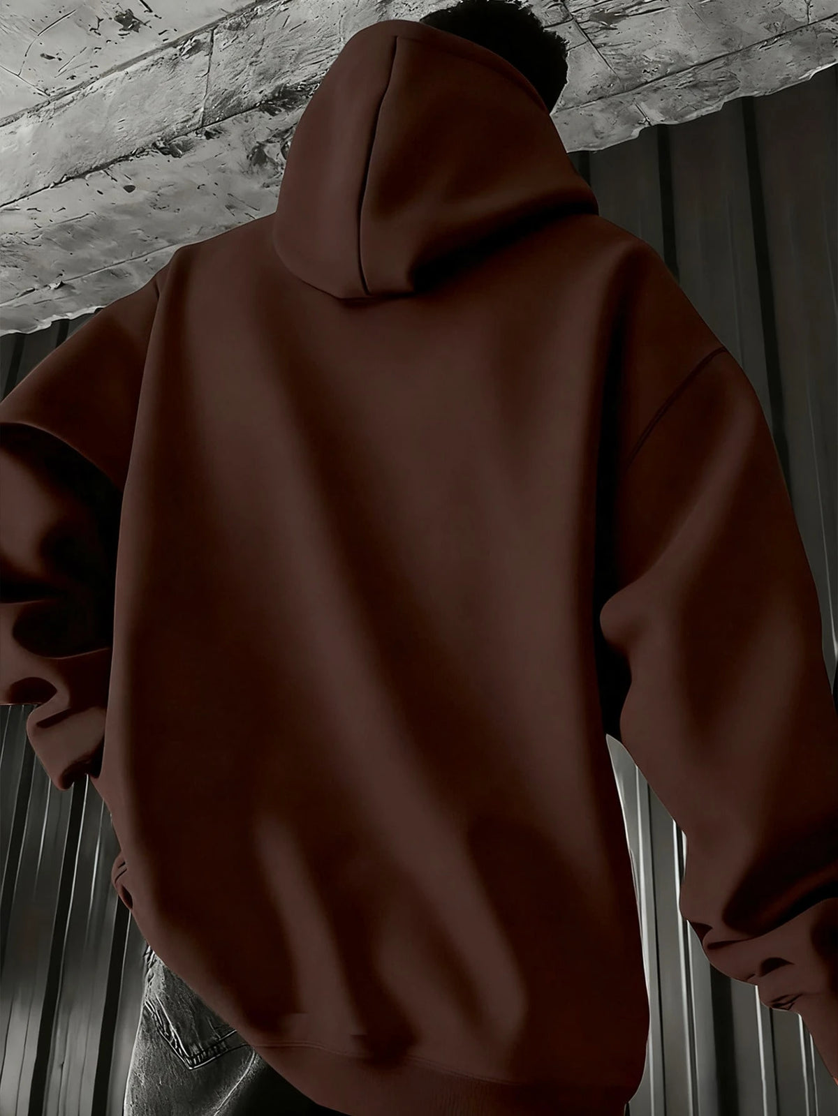 SXV Men's Casual Minimalist Solid Color Kangaroo Pocket Drawstring Hoodie, Suitable For Daily Commute, Autumn