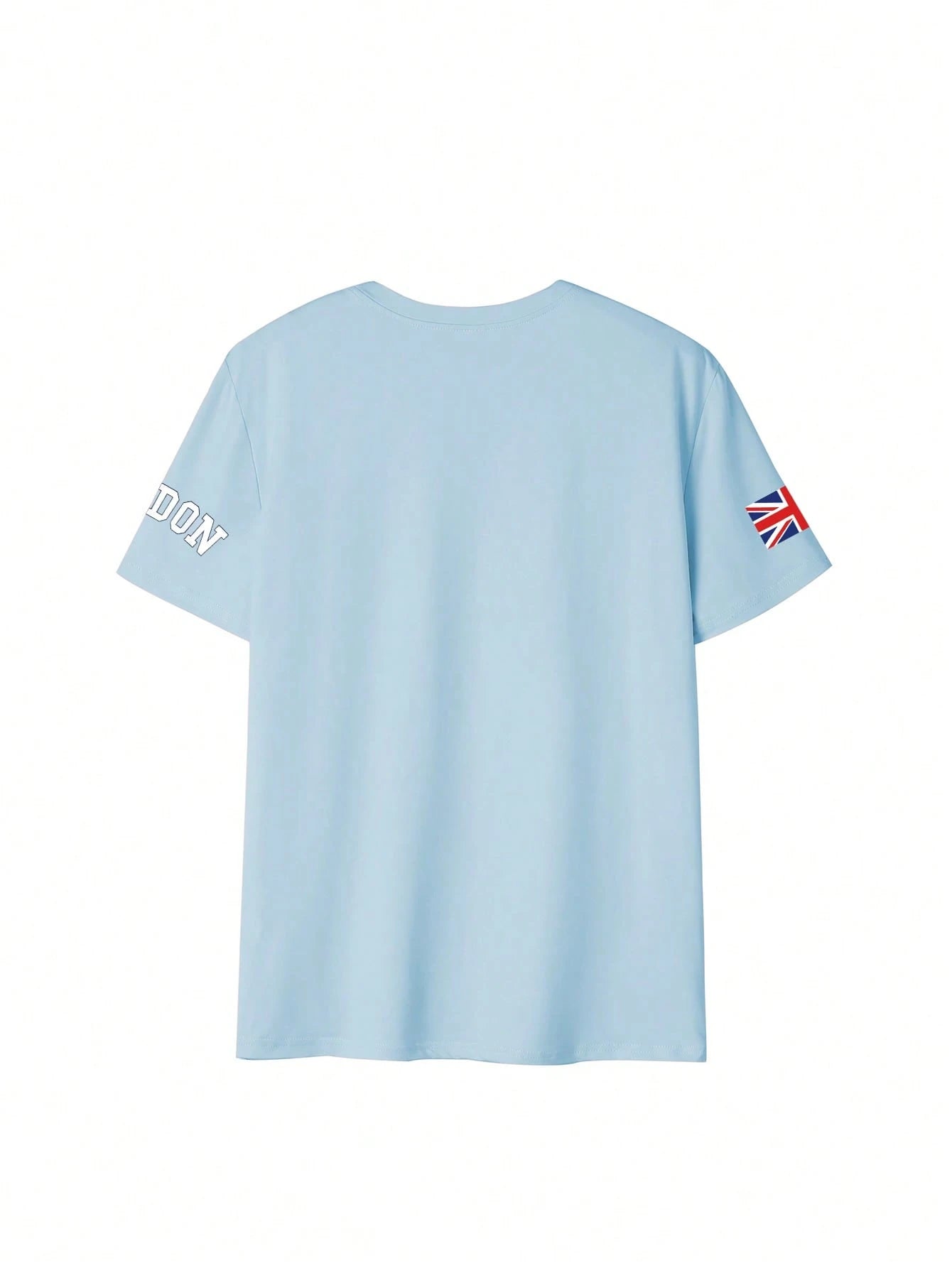 SXV Summer London Letter Print Cheongsam Pattern Round Neck Short Sleeve T-Shirt