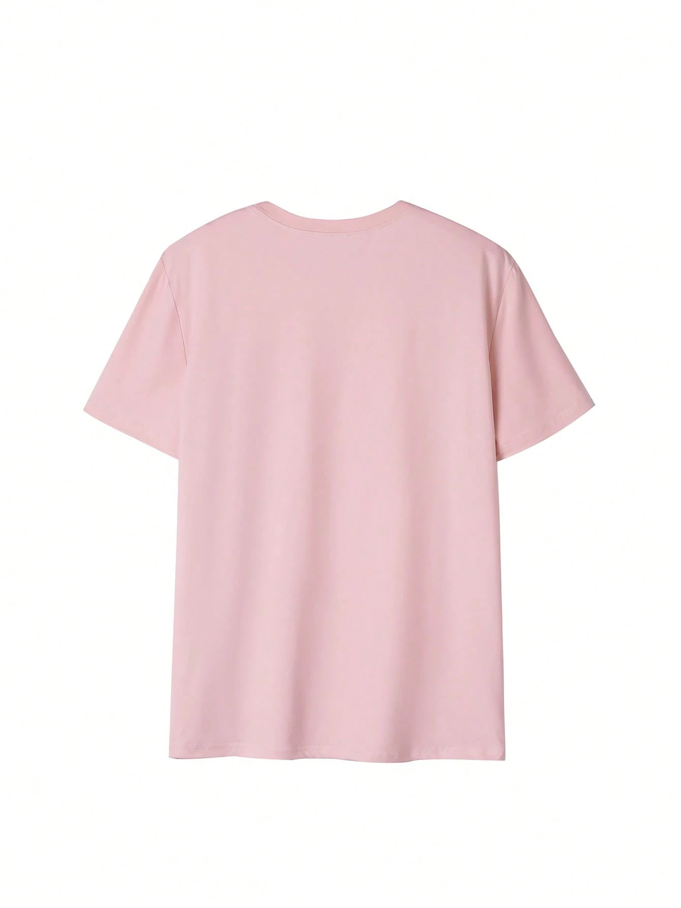 SXV Hat & High Heel Boot Graphic Print Round Neck Pink Short Sleeve T-Shirt
