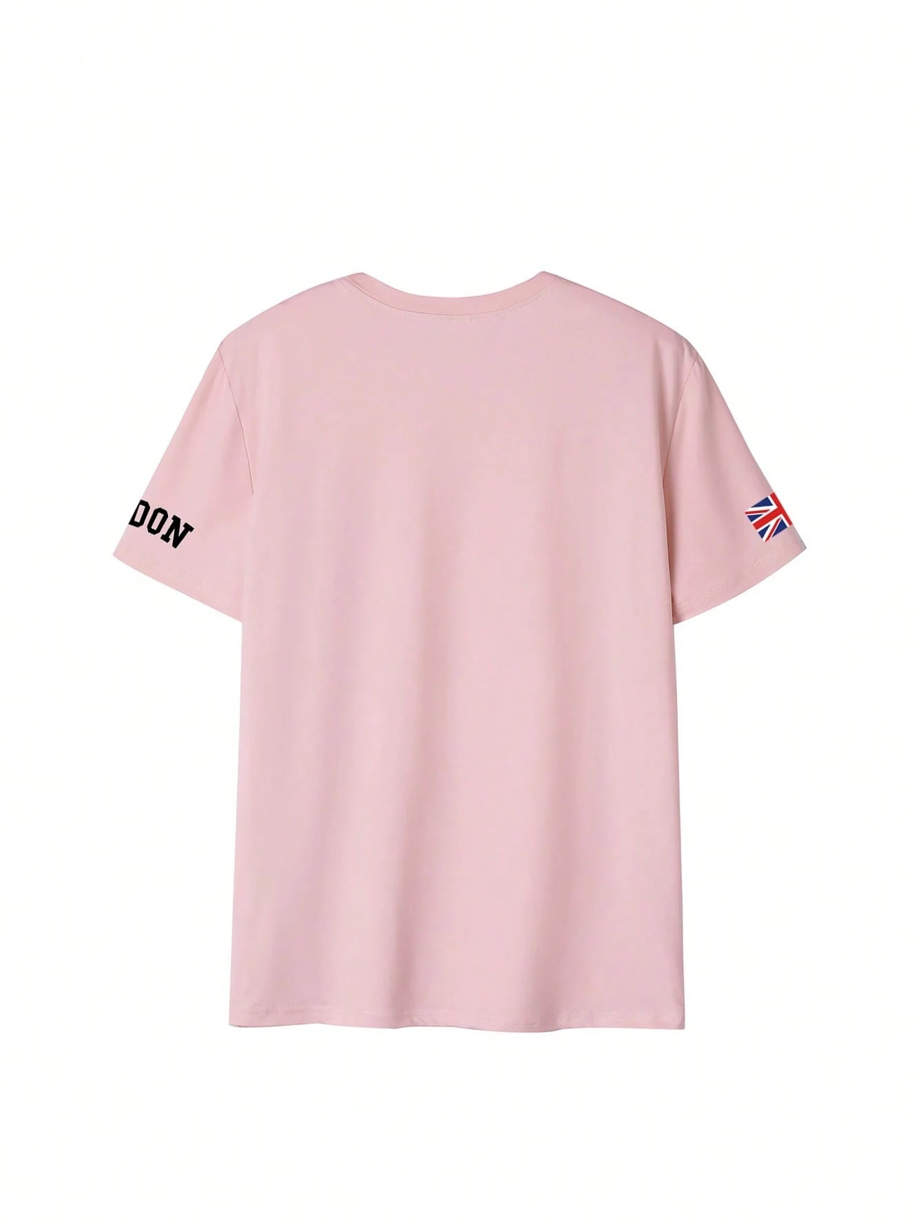 SXV Summer London Letter Print Cheongsam Pattern Round Neck Short Sleeve T-Shirt